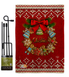 Gingerbread Wreath - Christmas Winter Vertical Impressions Decorative Flags HG192249 Made In USA