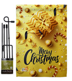 Golden Christmas - Christmas Winter Vertical Impressions Decorative Flags HG192250 Made In USA