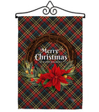 Poinsettia Wreath - Christmas Winter Vertical Impressions Decorative Flags HG192273 Made In USA