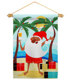 Santa Vacation - Fun In The Sun Summer Vertical Impressions Decorative Flags HG120060 Made In USA