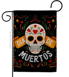 Dia de Muetos Skull - Halloween Fall Vertical Impressions Decorative Flags HG120073 Made In USA