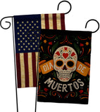 Dia de Muetos Skull - Halloween Fall Vertical Impressions Decorative Flags HG120073 Made In USA