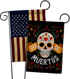 Dia de Muetos Skull - Halloween Fall Vertical Impressions Decorative Flags HG120073 Made In USA