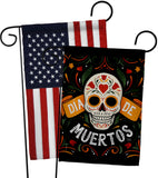 Dia de Muetos Skull - Halloween Fall Vertical Impressions Decorative Flags HG120073 Made In USA