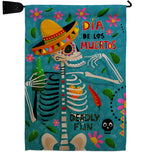 Dia de Muetos Fun - Halloween Fall Vertical Impressions Decorative Flags HG120072 Made In USA