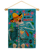 Dia de Muetos Fun - Halloween Fall Vertical Impressions Decorative Flags HG120072 Made In USA