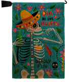 Dia de Muetos Fun - Halloween Fall Vertical Impressions Decorative Flags HG120072 Made In USA