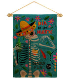 Dia de Muetos Fun - Halloween Fall Vertical Impressions Decorative Flags HG120072 Made In USA