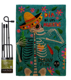 Dia de Muetos Fun - Halloween Fall Vertical Impressions Decorative Flags HG120072 Made In USA