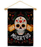 Dia de Muetos Skull - Halloween Fall Vertical Impressions Decorative Flags HG120073 Made In USA