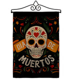 Dia de Muetos Skull - Halloween Fall Vertical Impressions Decorative Flags HG120073 Made In USA