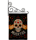 Dia de Muetos Skull - Halloween Fall Vertical Impressions Decorative Flags HG120073 Made In USA