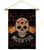 Dia de Muetos Skull - Halloween Fall Vertical Impressions Decorative Flags HG120073 Made In USA