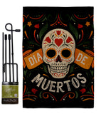 Dia de Muetos Skull - Halloween Fall Vertical Impressions Decorative Flags HG120073 Made In USA