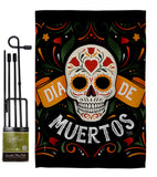 Dia de Muetos Skull - Halloween Fall Vertical Impressions Decorative Flags HG120073 Made In USA