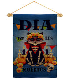 Día de Muertos Cat - Halloween Fall Vertical Impressions Decorative Flags HG130353 Made In USA