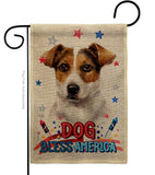 Patriotic Russell Terrier - Pets Nature Vertical Impressions Decorative Flags HG120103 Made In USA
