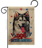 Patriotic Alaskan Malamute - Pets Nature Vertical Impressions Decorative Flags HG120106 Made In USA