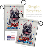 Patriotic Black Pitbull - Pets Nature Vertical Impressions Decorative Flags HG120118 Made In USA