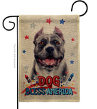 Patriotic Black Pitbull - Pets Nature Vertical Impressions Decorative Flags HG120118 Made In USA