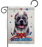 Patriotic Black Pitbull - Pets Nature Vertical Impressions Decorative Flags HG120118 Made In USA