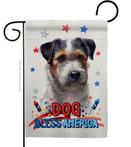 Patriotic Black Jack Russell - Pets Nature Vertical Impressions Decorative Flags HG120121 Made In USA