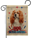 Patriotic Cavalier King Spaniel - Pets Nature Vertical Impressions Decorative Flags HG120128 Made In USA