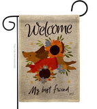 Welcome Best Friend - Pets Nature Vertical Impressions Decorative Flags HG130402 Made In USA