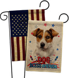 Patriotic Russell Terrier - Pets Nature Vertical Impressions Decorative Flags HG120103 Made In USA