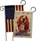 Patriotic Basset Hound - Pets Nature Vertical Impressions Decorative Flags HG120113 Made In USA