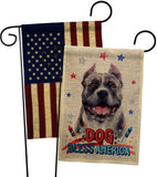 Patriotic Black Pitbull - Pets Nature Vertical Impressions Decorative Flags HG120118 Made In USA