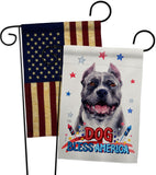 Patriotic Black Pitbull - Pets Nature Vertical Impressions Decorative Flags HG120118 Made In USA