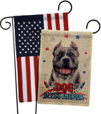 Patriotic Black Pitbull - Pets Nature Vertical Impressions Decorative Flags HG120118 Made In USA