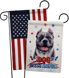 Patriotic Black Pitbull - Pets Nature Vertical Impressions Decorative Flags HG120118 Made In USA