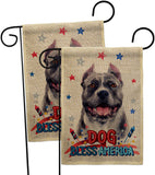 Patriotic Black Pitbull - Pets Nature Vertical Impressions Decorative Flags HG120118 Made In USA