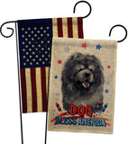 Patriotic Black Chow Chow - Pets Nature Vertical Impressions Decorative Flags HG120120 Made In USA