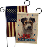 Patriotic Black Jack Russell - Pets Nature Vertical Impressions Decorative Flags HG120121 Made In USA