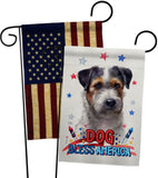 Patriotic Black Jack Russell - Pets Nature Vertical Impressions Decorative Flags HG120121 Made In USA