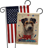 Patriotic Black Jack Russell - Pets Nature Vertical Impressions Decorative Flags HG120121 Made In USA