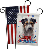 Patriotic Black Jack Russell - Pets Nature Vertical Impressions Decorative Flags HG120121 Made In USA