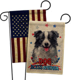 Patriotic Border Collie - Pets Nature Vertical Impressions Decorative Flags HG120122 Made In USA