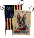 Patriotic Boston Terrier - Pets Nature Vertical Impressions Decorative Flags HG120123 Made In USA