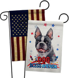 Patriotic Boston Terrier - Pets Nature Vertical Impressions Decorative Flags HG120123 Made In USA