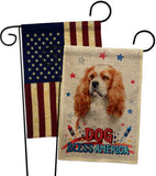 Patriotic Cavalier King Spaniel - Pets Nature Vertical Impressions Decorative Flags HG120128 Made In USA