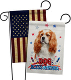 Patriotic Cavalier King Spaniel - Pets Nature Vertical Impressions Decorative Flags HG120128 Made In USA