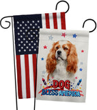 Patriotic Cavalier King Spaniel - Pets Nature Vertical Impressions Decorative Flags HG120128 Made In USA