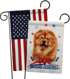 Patriotic Chow Chow - Pets Nature Vertical Impressions Decorative Flags HG120133 Made In USA