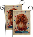 Patriotic Long Hair Dachshund - Pets Nature Vertical Impressions Decorative Flags HG120134 Made In USA