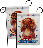 Patriotic Long Hair Dachshund - Pets Nature Vertical Impressions Decorative Flags HG120134 Made In USA