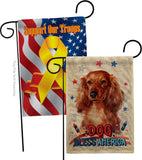 Patriotic Long Hair Dachshund - Pets Nature Vertical Impressions Decorative Flags HG120134 Made In USA